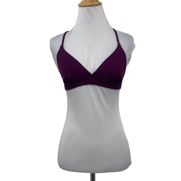 Victorias Secret Sport Sports Bra Women M Medium Hibiscus Cross Open Back No Pad - Picture 1 of 9